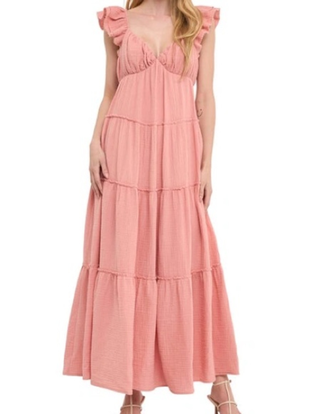 Free the Roses Dusty Rose Tiered Maxi Dress - Picture 11 of 11